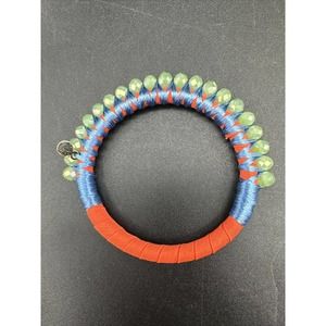 Sankalpa Bangle Bracelet. Orange, Blue, Green Beads. New Without Tags.